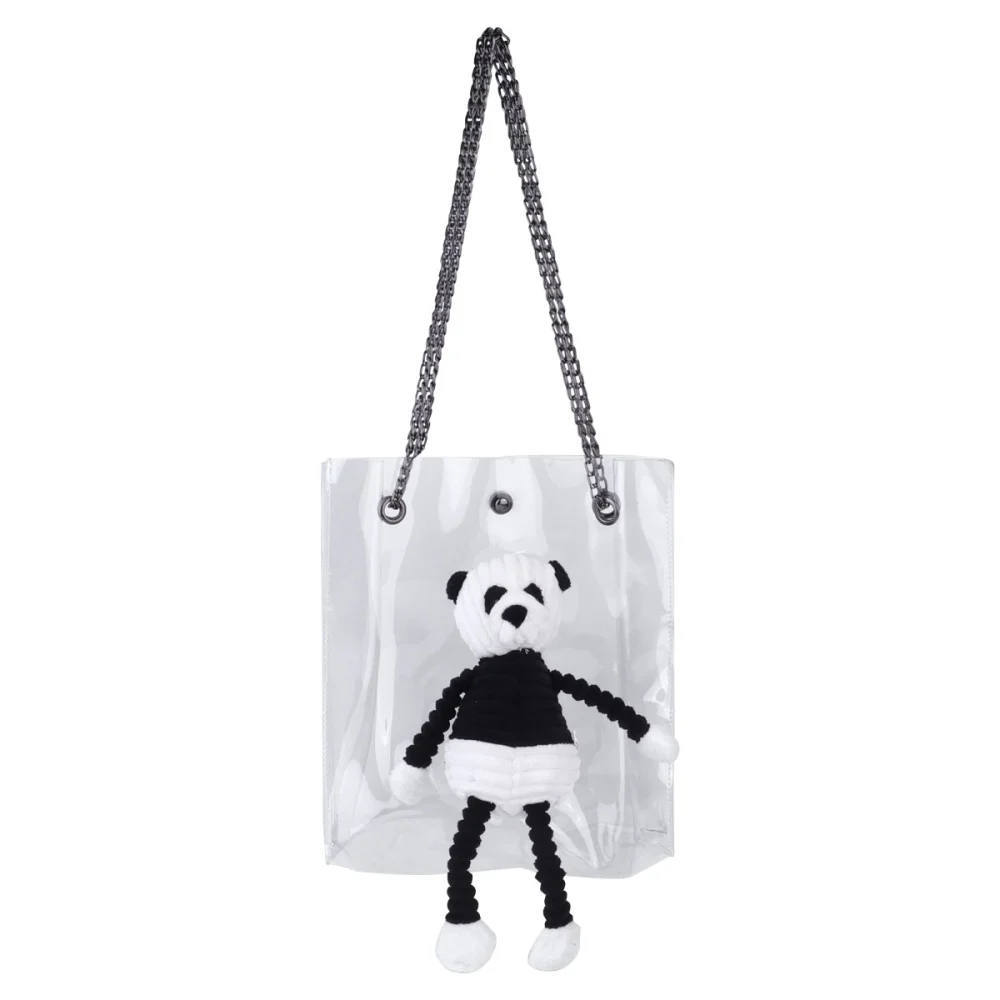 1Pc Transparent See Through Bag Handbag One-Shoulder Bag (Panda)