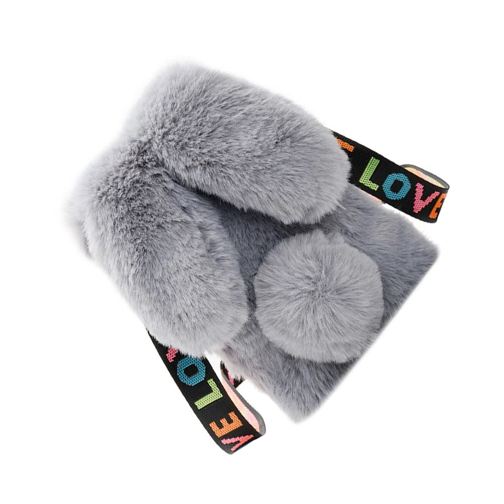 Crossbody Bag Rabbit Design Plush Shoulder Bag Messenger Mini Pouch for Women Girls (Grey)