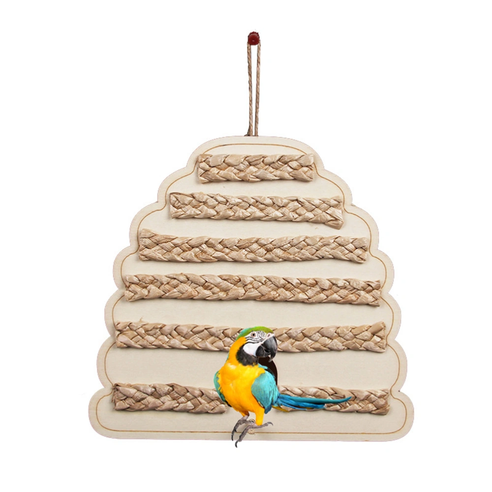 1PC Hanging Nest Wooden Straw Bird House Hanging Bird Nest for Parakeets Budgerigar Small Pet