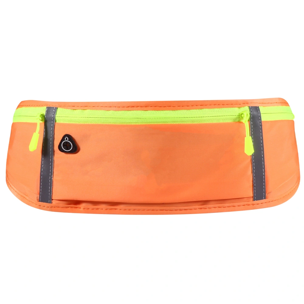 1Pc Running Waist Pouch Three Compartment Waterproof Sports Pouch Belt Waist Water Resistant Pack (Orange)