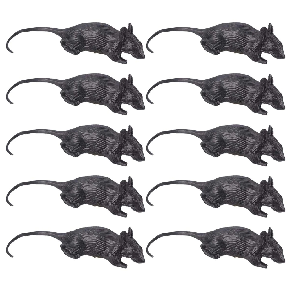 10pcs Halloween Simulation Mouse Plastic Fake Mouse Interesting Prank Toys