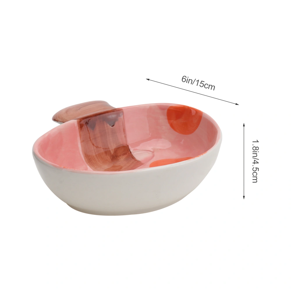 1pc Ceramic Pet Bowl Cat Bowl Dog Bowl Mushroom Shaped Food Basin Pet Supply