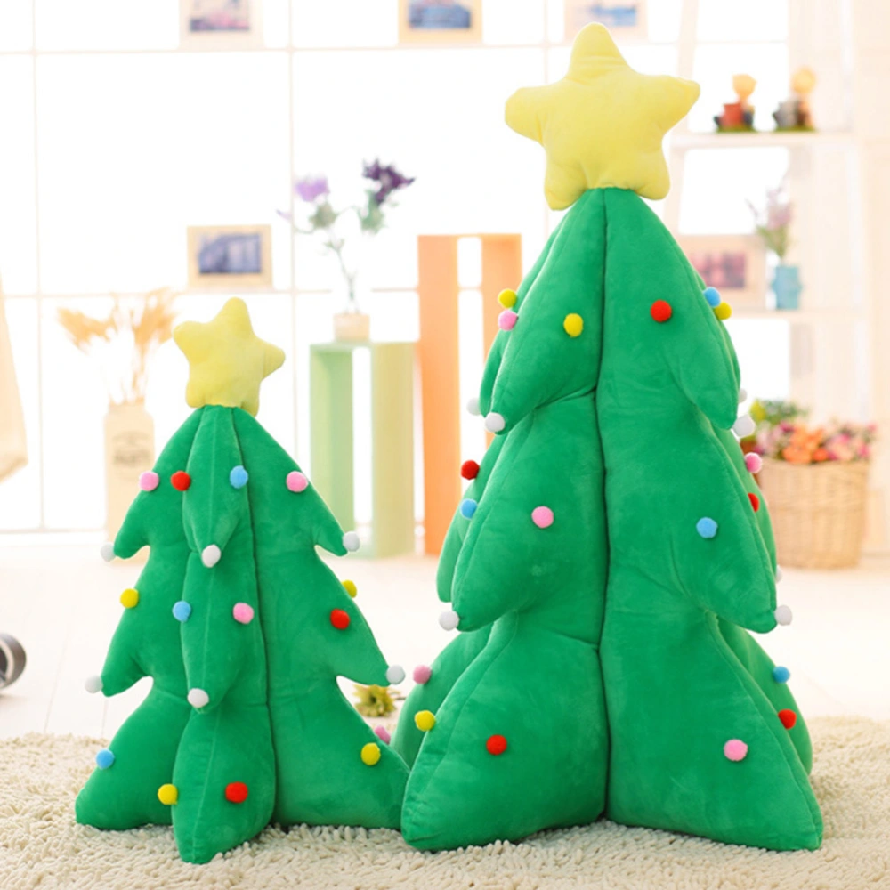 1PC Christmas Tree Bolster Throw Pillow Plush Toys Room Decorations Creative Gift Size 55cm