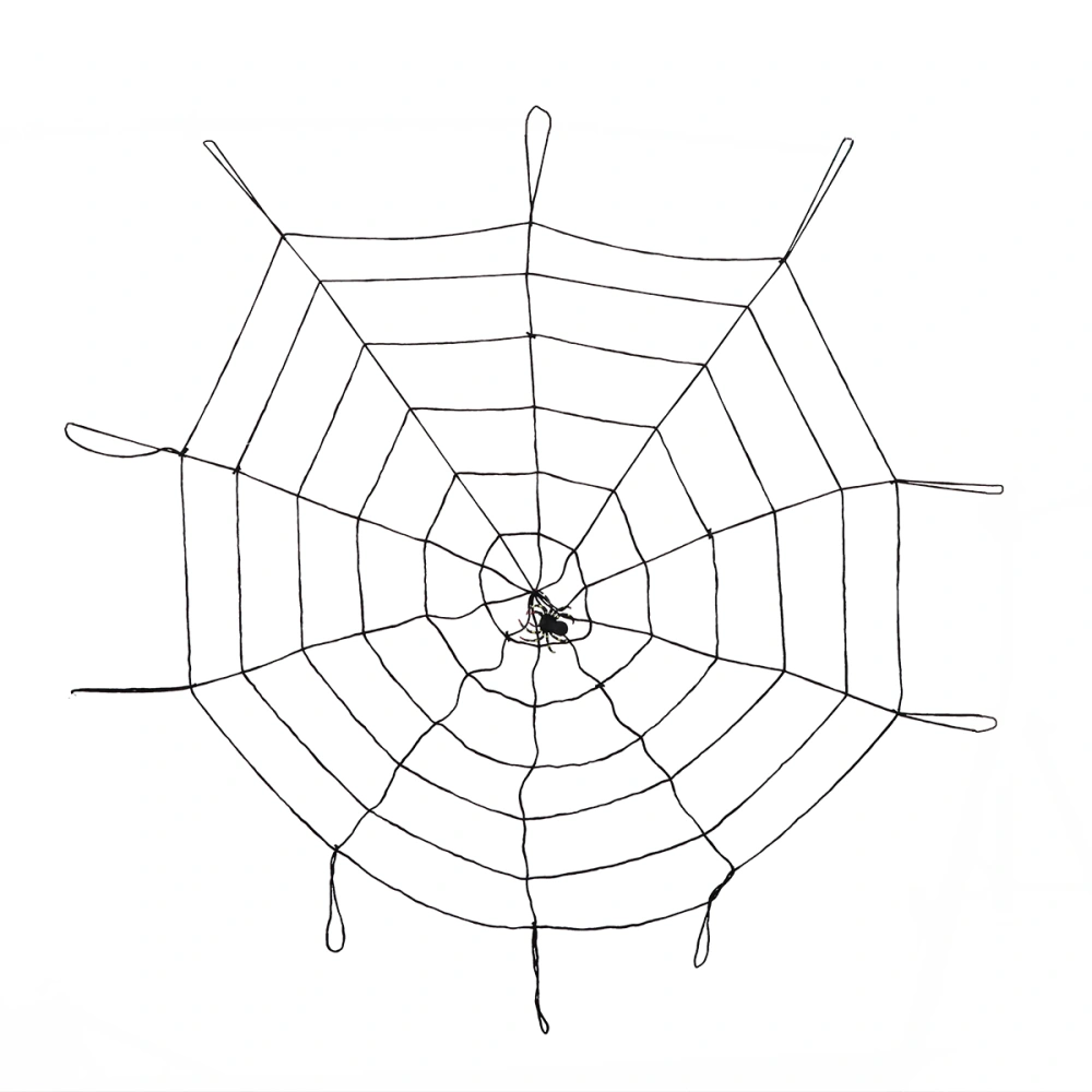 1.5m Nylon Thread Halloween Spider Web Decoration Reusable Stretchable Spider Web Accessories (Black Spider Web)