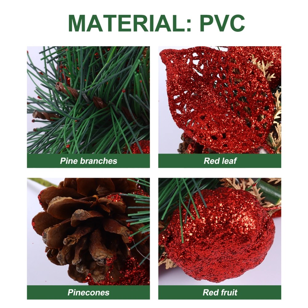 1Pc Decorative Christmas Flower Arrangement Artificial Glitter Lifelike Twigs