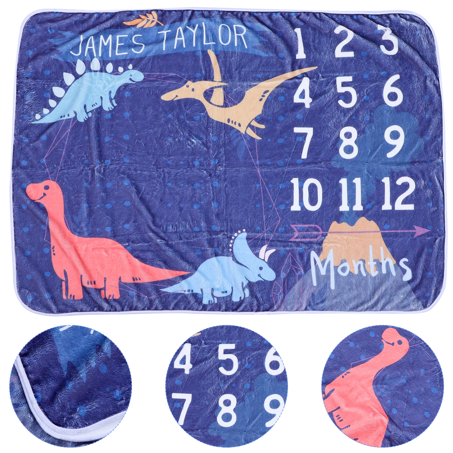 1pc Flannel Monthly Blanket Newborn Milestone Blanket Baby Photography Prop