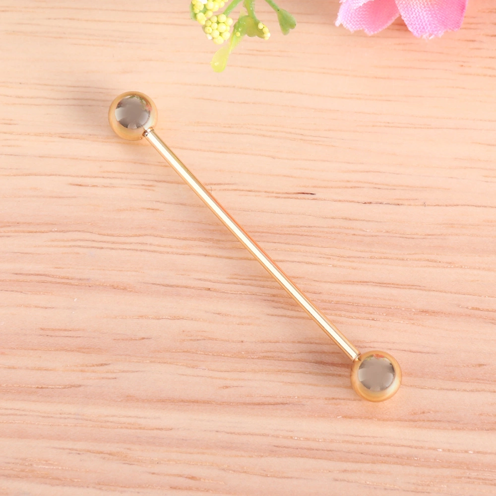 Allergy Free Stainless Steel Industrial Barbell Piercing Jewelry Piercing Earring Ear Bone Earring (Gold)