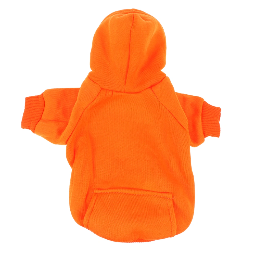 Pet Warm Coat Warm Puppy Pocket Hoodie Outfits Cold Weather Clothes Customes for Winter Autumn - Size L (Orange)