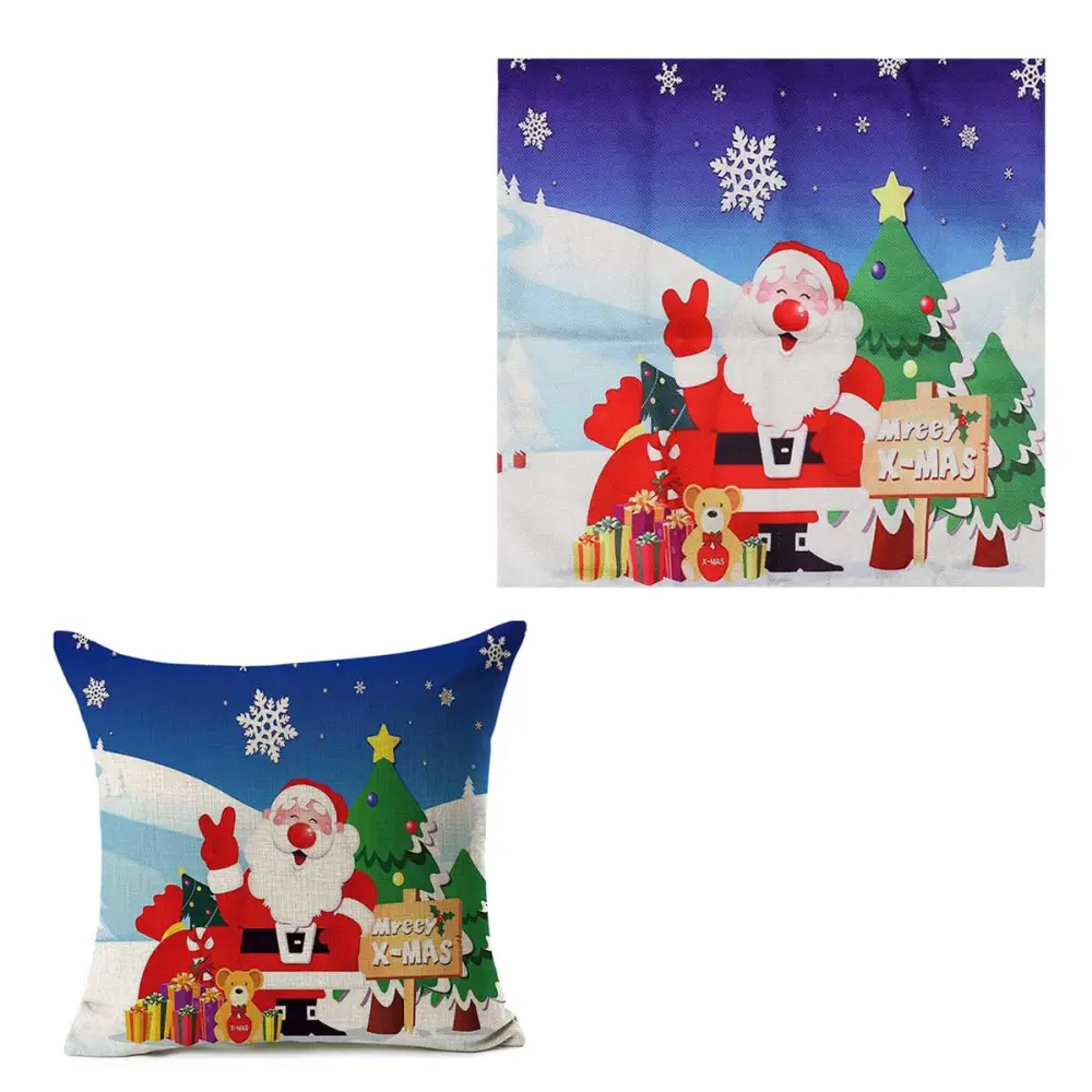 Throw Pillow Covers Christmas Snow Cushion Cover for Sofa Car Living Room Bedroom (Figure Customize 4)