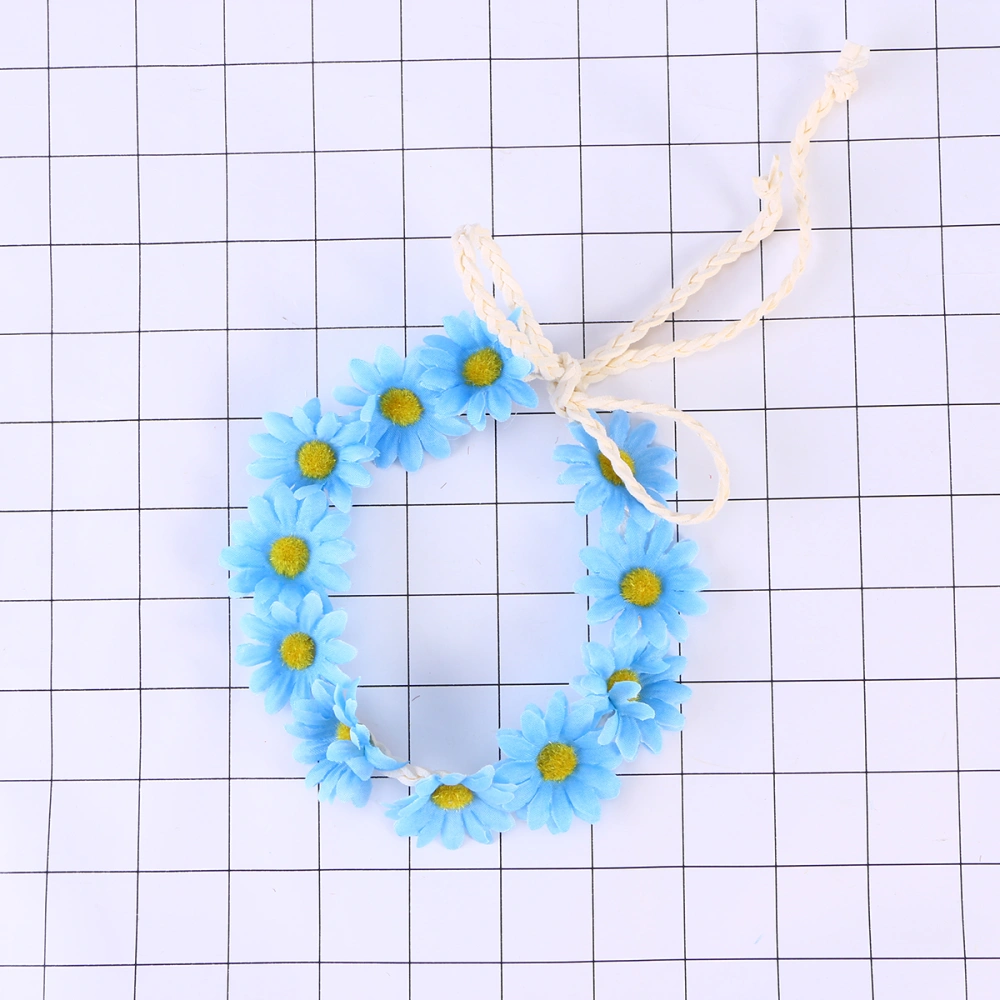 Floral Headband Daisy Flower Crown Hair Wreath Bridal Headpiece Festivals Hair Band (Red + Blue + White + Pink + Yellow)