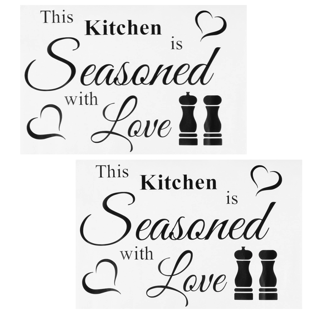 2pcs Kitchen Wall Sticker Kitchen Letter Sticker Wall Decal Decorative Stickers