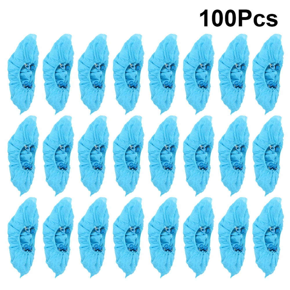 100pcs Non-Woven Fabrics Shoe Cover Disposable Shoe Cover Buckle Automatic Shoe Cover Machine Shoe Cover (Blue)