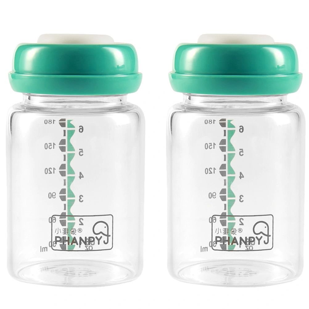 2pcs Portable Clean Glass Safe Nursing Bottle for Infant Mom Outside (Wide Size)
