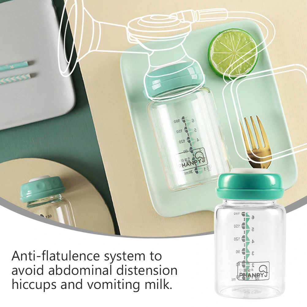 2pcs Portable Clean Glass Safe Nursing Bottle for Infant Mom Outside (Wide Size)