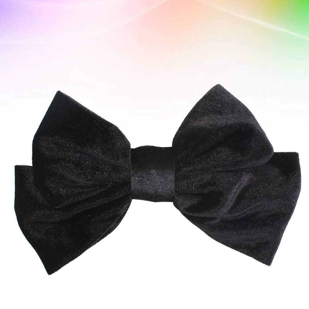 1pc Corduroy Hair Clip Bowknot Headdress Fashion Hairpins Chic Side Clips Party Headdress for Girls Black