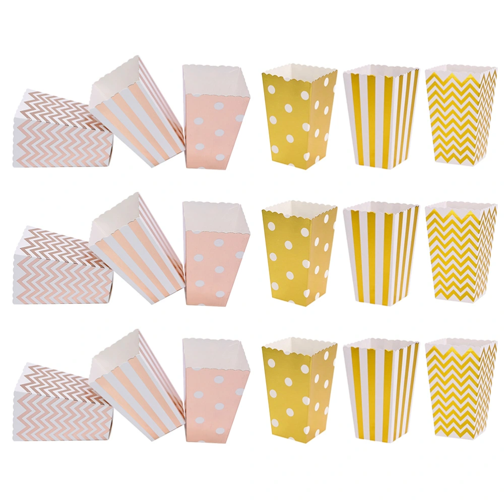 1 Set 36 Pcs Popcorn Packing Boxes Party Paper Packing Boxes (Assorted Color)