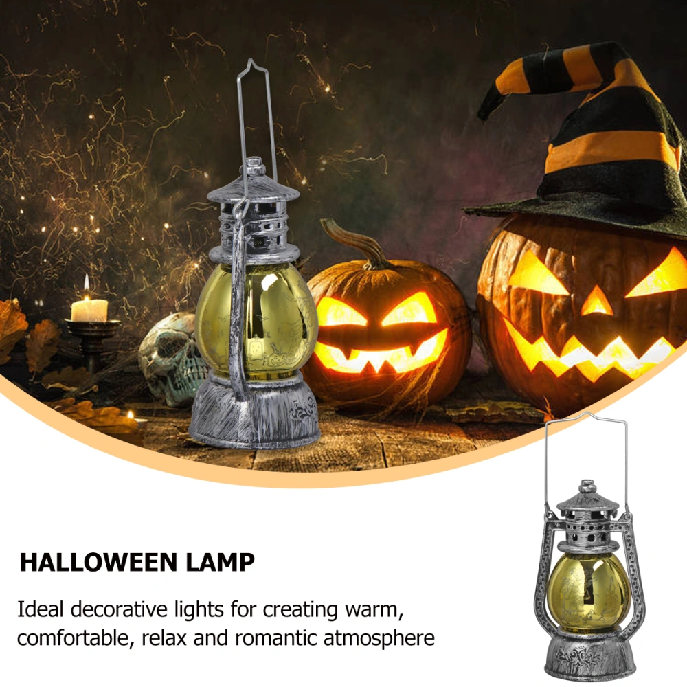 1pc Halloween Party Scene Layout Portable Retro Electroplating Revolving Lantern