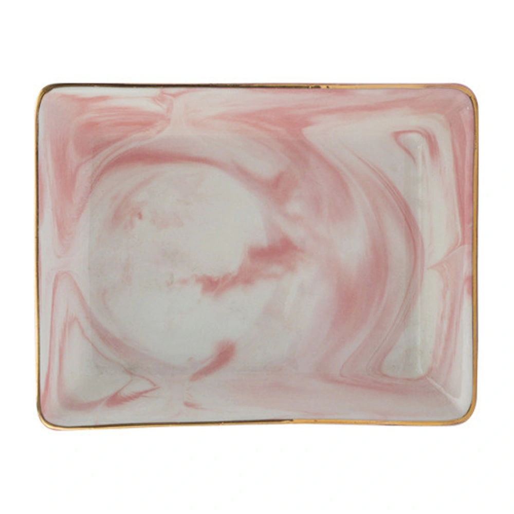 1Pc Ceramic Jewelry Dish Plate Marbling Rings Storage Tray Party Desktop Decor