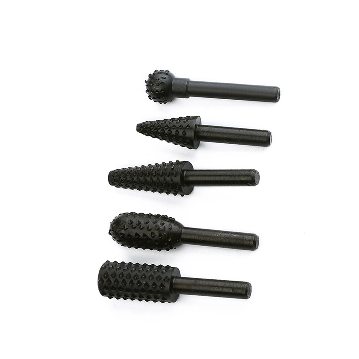 5 PCS High Carbon Steel Mace Design Routing Router Bits Burr Rotary Tools Suit Woodworking Carving Engraving Drilling Rotary Tools