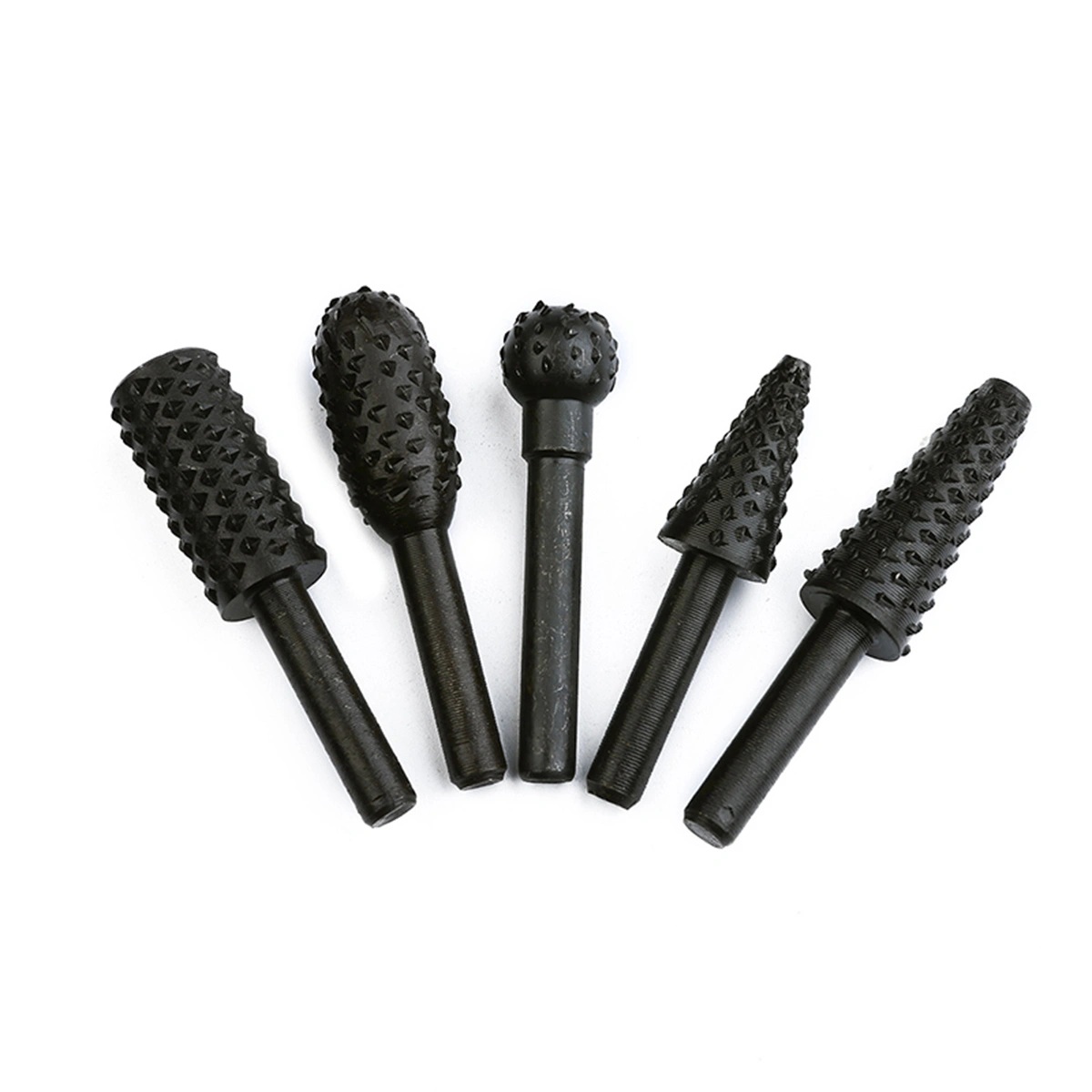 5 PCS High Carbon Steel Mace Design Routing Router Bits Burr Rotary Tools Suit Woodworking Carving Engraving Drilling Rotary Tools