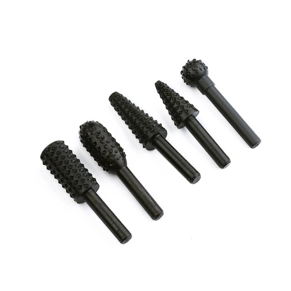 5 PCS High Carbon Steel Mace Design Routing Router Bits Burr Rotary Tools Suit Woodworking Carving Engraving Drilling Rotary Tools