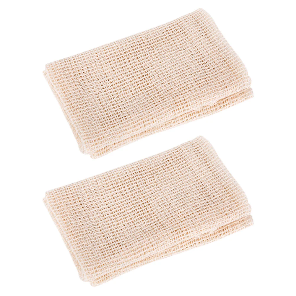 2Pcs Home Cotton Steamer Cloth Reusable Nonstick Cloth Steamed Bun Pads (Khaki)