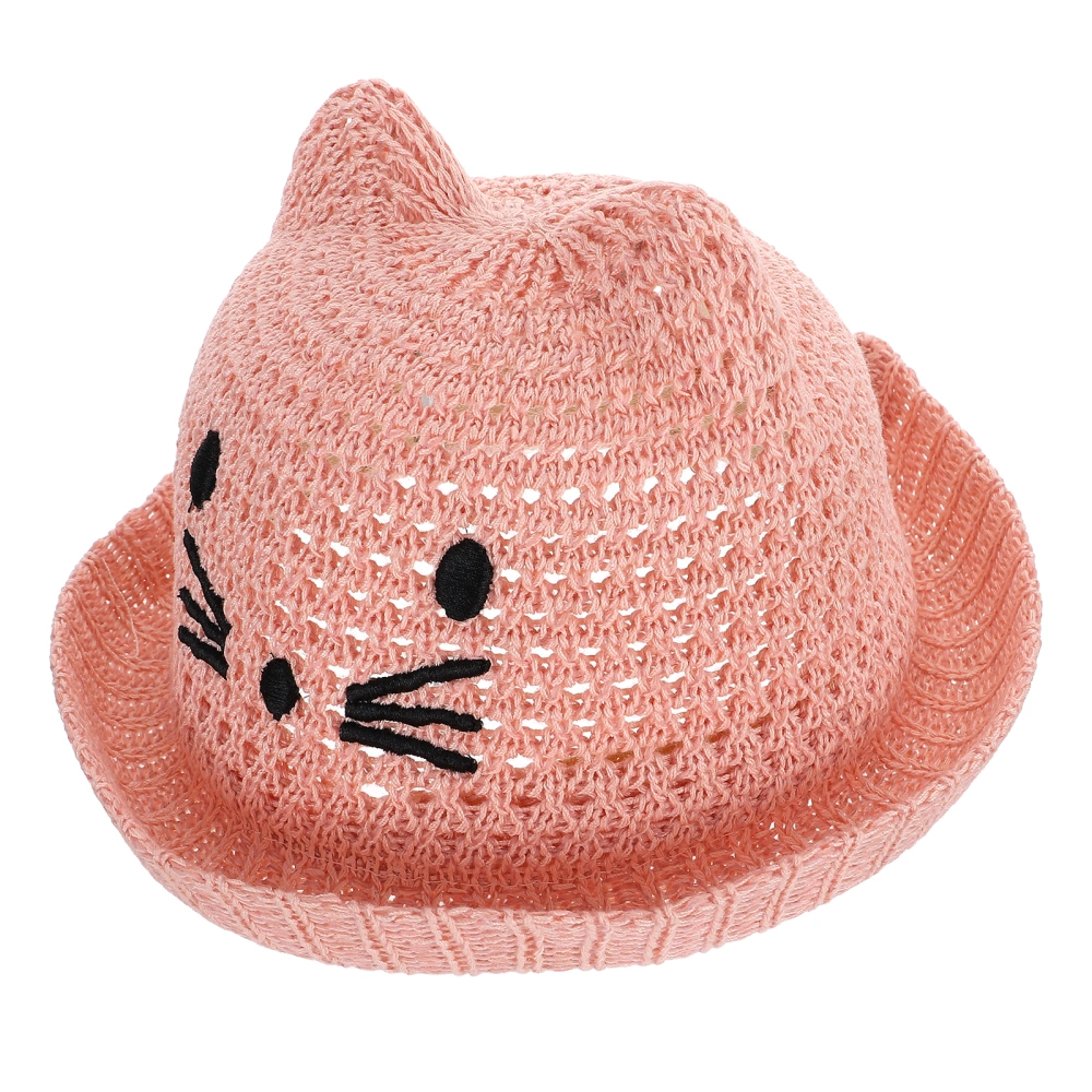 Kids Cartoon Bucket Hat Summer Sun Protection Hat Weaving Hat for Beach