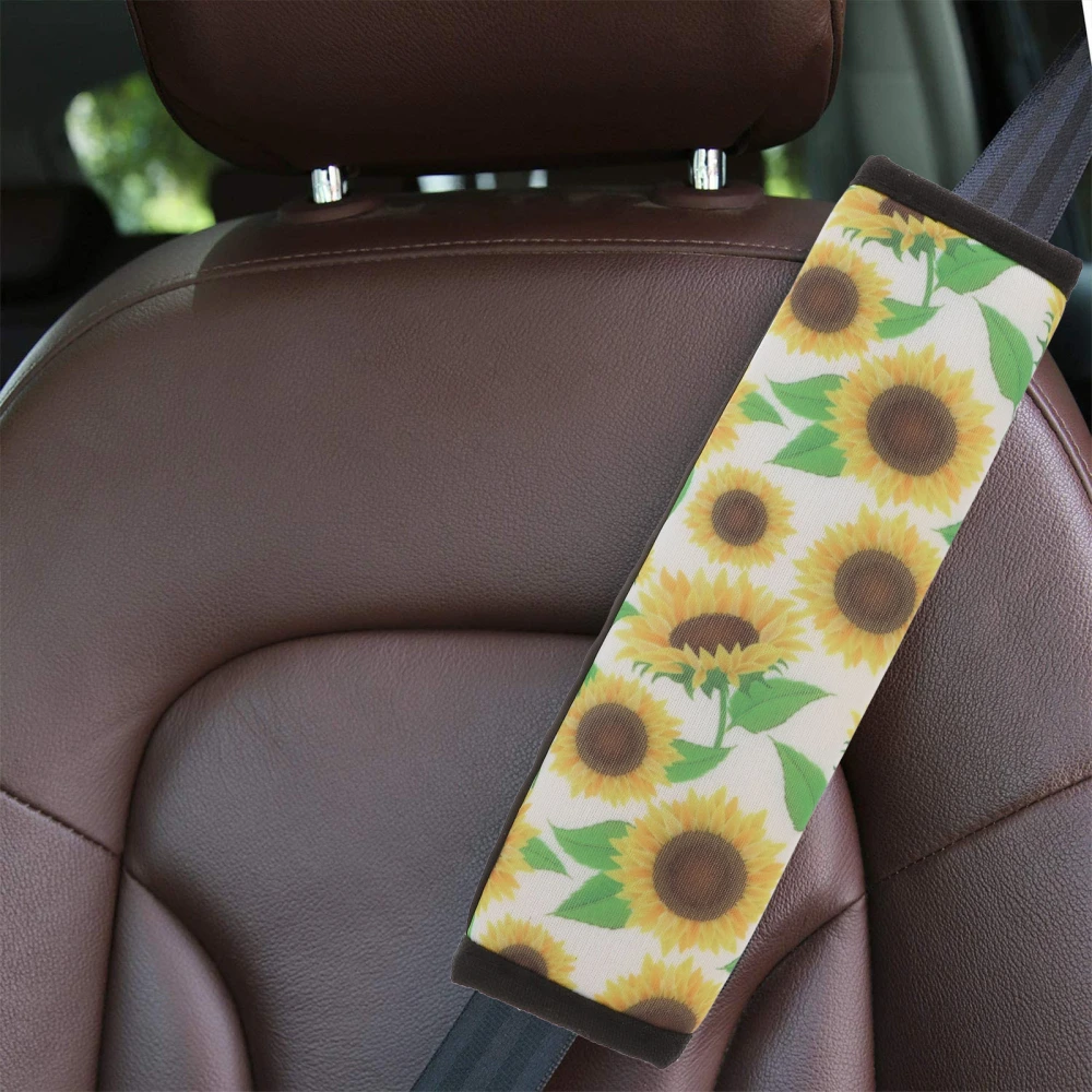 Seatbelt Cover Car Sunflower Seatbelt Pads Fashion Sunflower Car Accessories