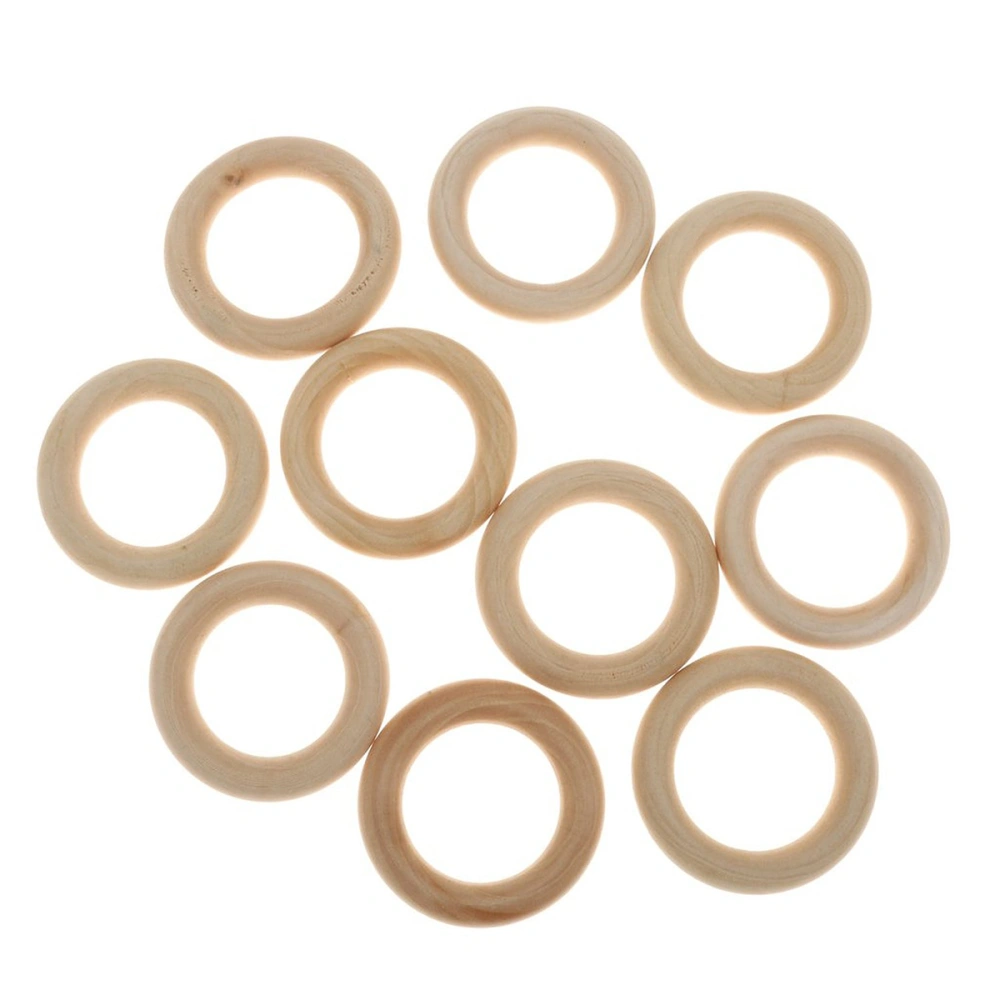 Pack of 10pcs 5.5cm Natural Wood Loop Ring Wood Material for DIY Jewelry Findings