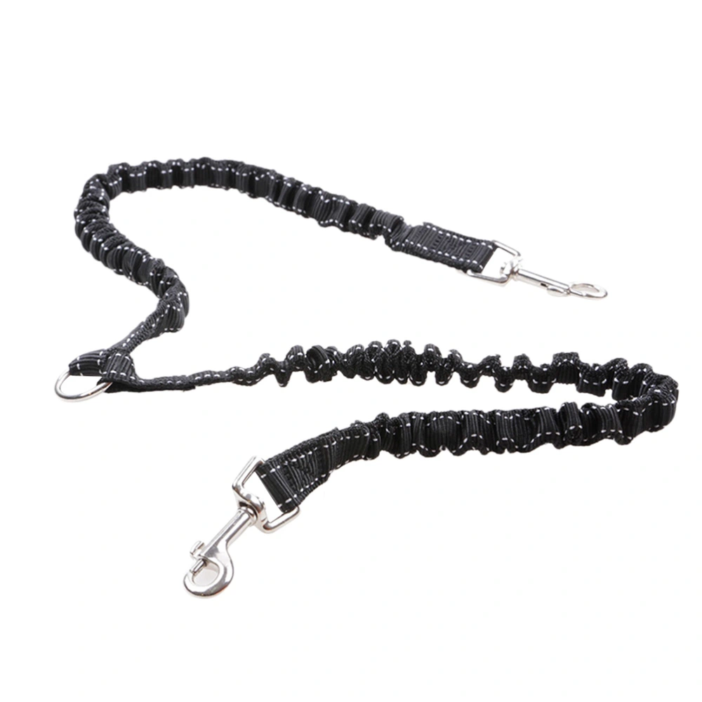 Double Head Strap Stretch Pulling Rope Extendable Strap Pet Supplies for Dog Puppy (Black, Size M)