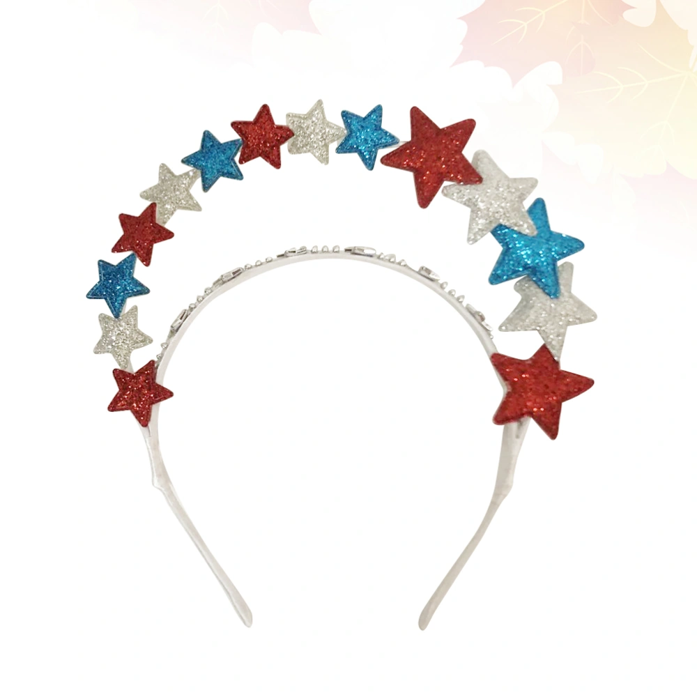 Red White Blue Star Hair Fashion Star Hair Accessories Shine Headdress for Independence Day