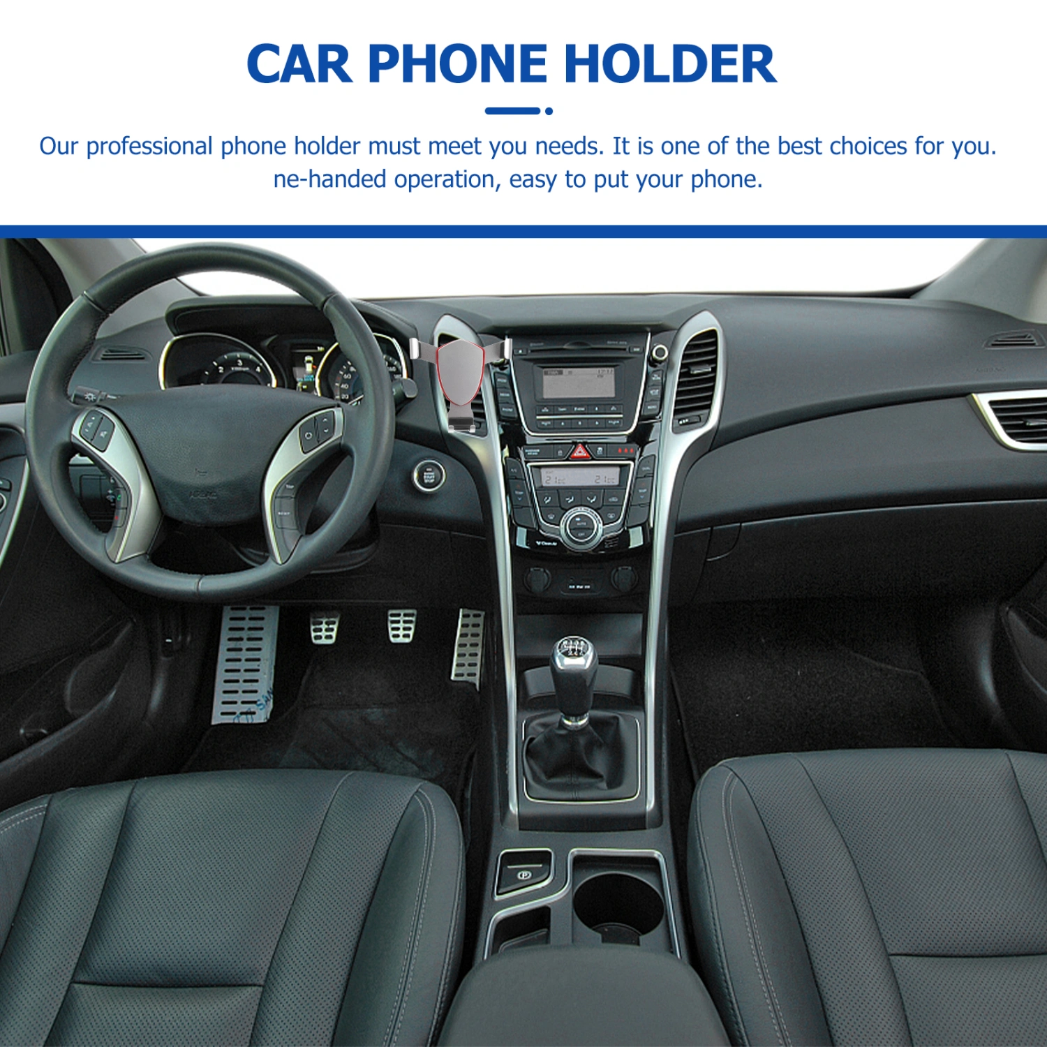 Mobile Phone Bracket Automotive Air Conditioning Outlet Metal Car Navigation Bracket Gravity Sensing (Silver)