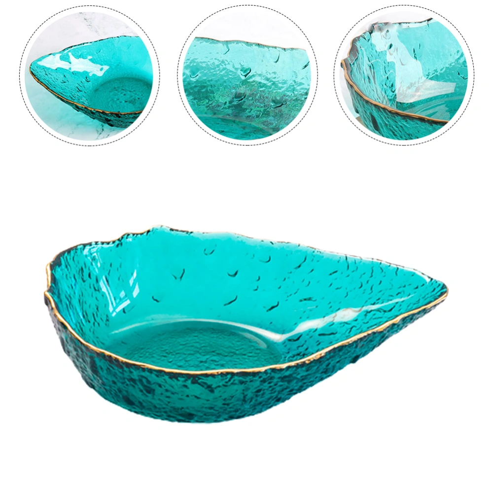 1pc Creative Glass Bowl Fruit Salad Bowl Golden Rim Bowl Food Serving Bowl