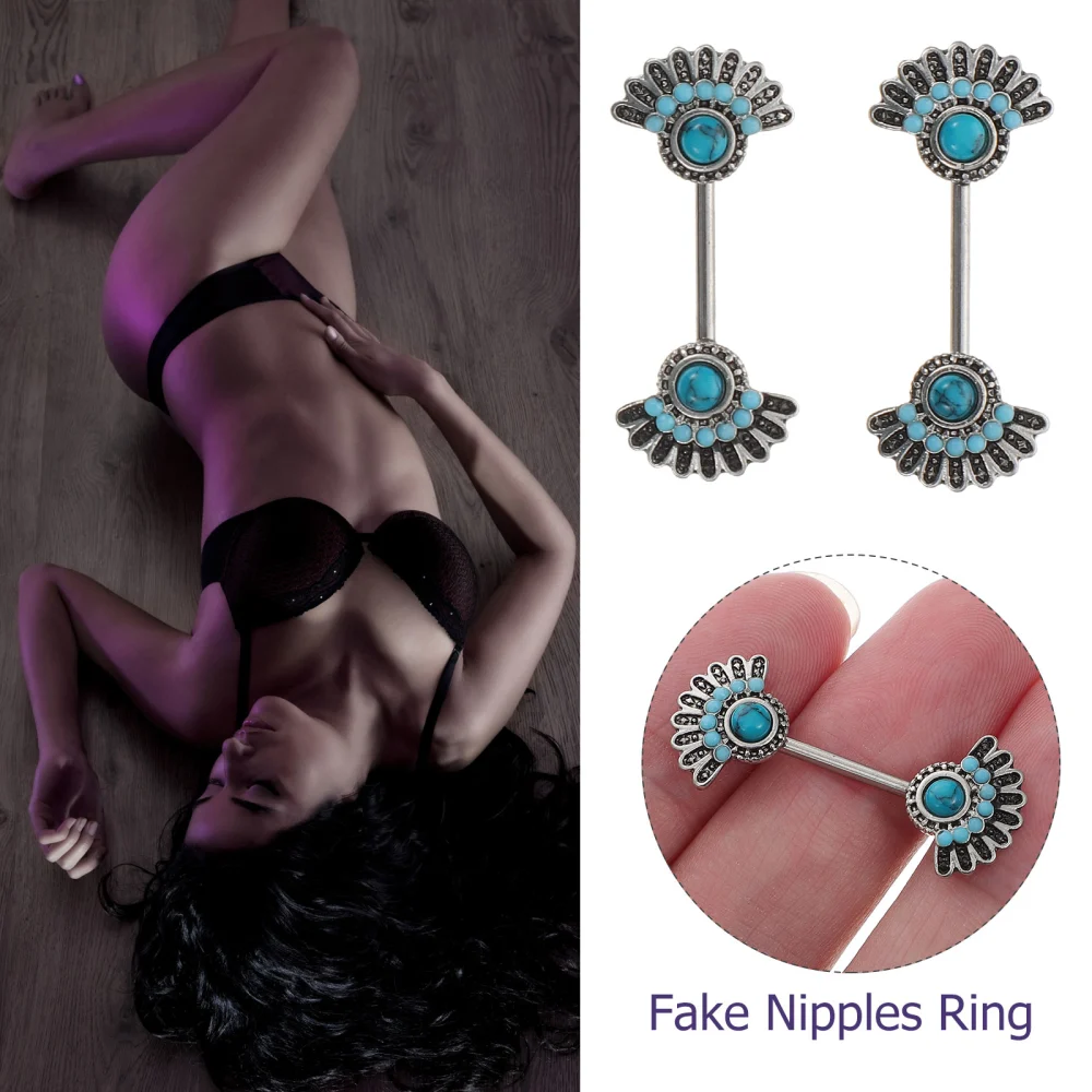 2pcs Turquoise Nipples Piercing Jewelry Nipples Body Jewelry for Women