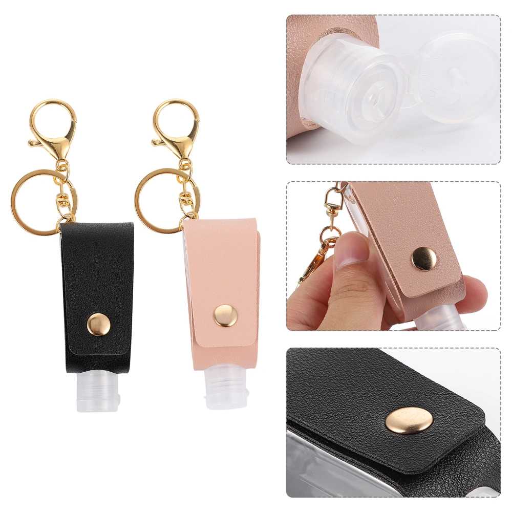 2pcs Portable Perfume Bottle and Bottle Cover Sanitizer Bottle Cover Keychain