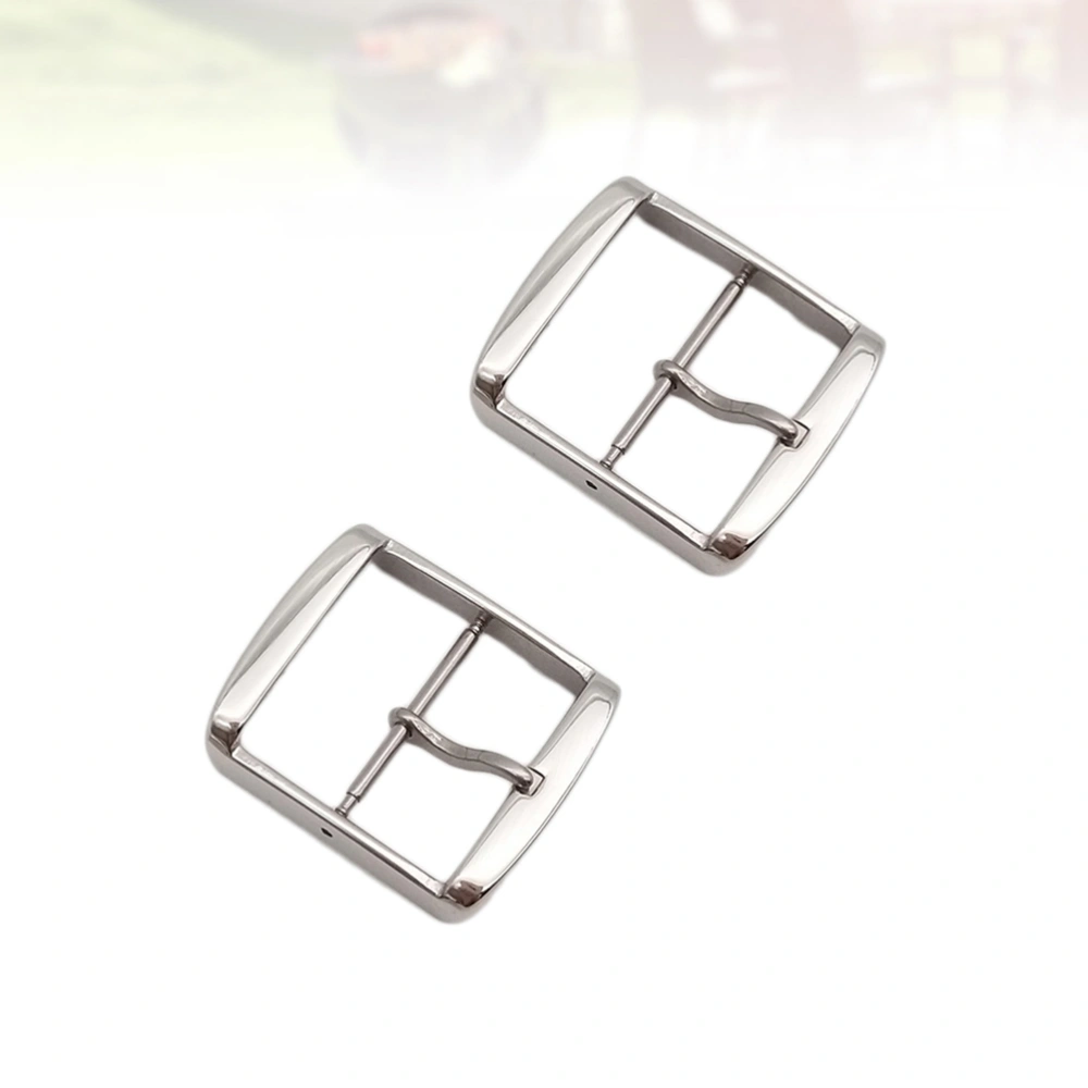 2pcs Stainless Steel Watch Clasp Watch Band Buckle Watch Accessories 22mm for Women Men (Silver)