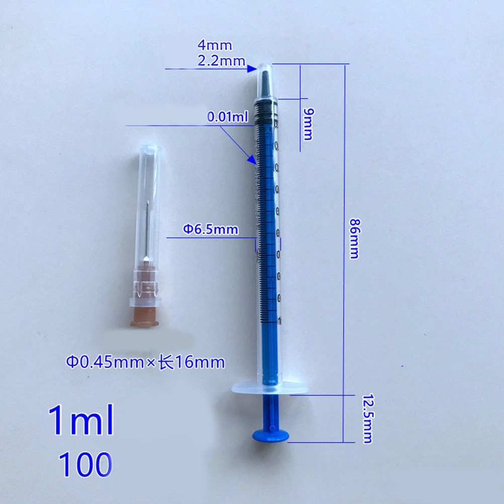 9pcs 1ml, 2ml and 10ml Disposable  Plastic Injector With Needle for Scientific Labs, Dispensing and Multiple Uses