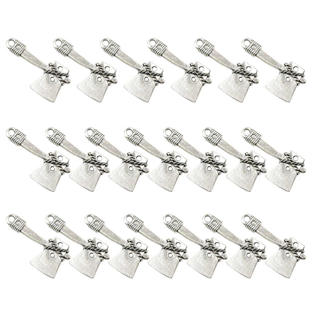 20pcs Alloy Axe Design Pendants DIY Charms Jewelry Making Accessory for Necklace Bracelet (Antique Silver)