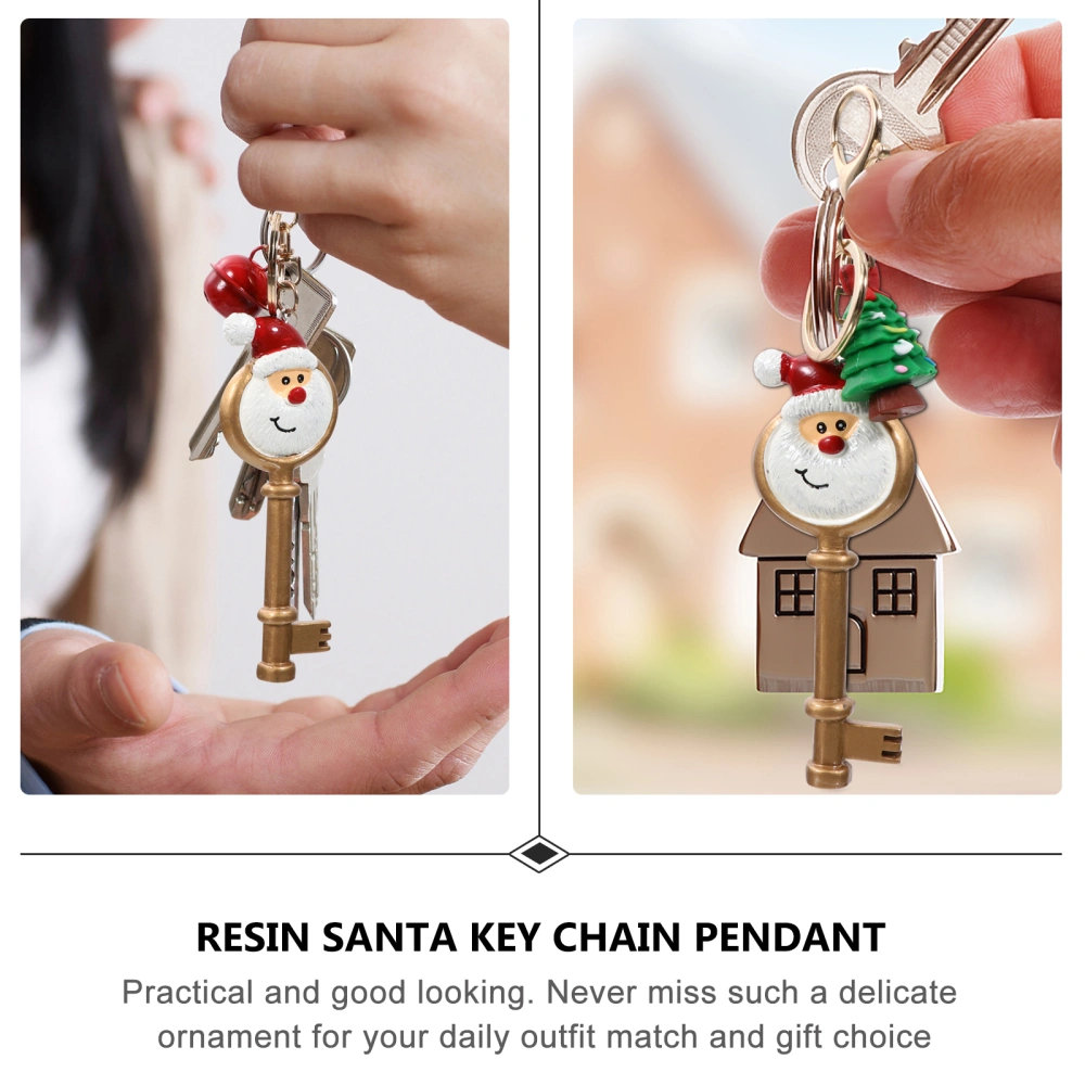 3pcs Christmas Key Chains Santa Claus Hanging Pendant Gift Random Pattern