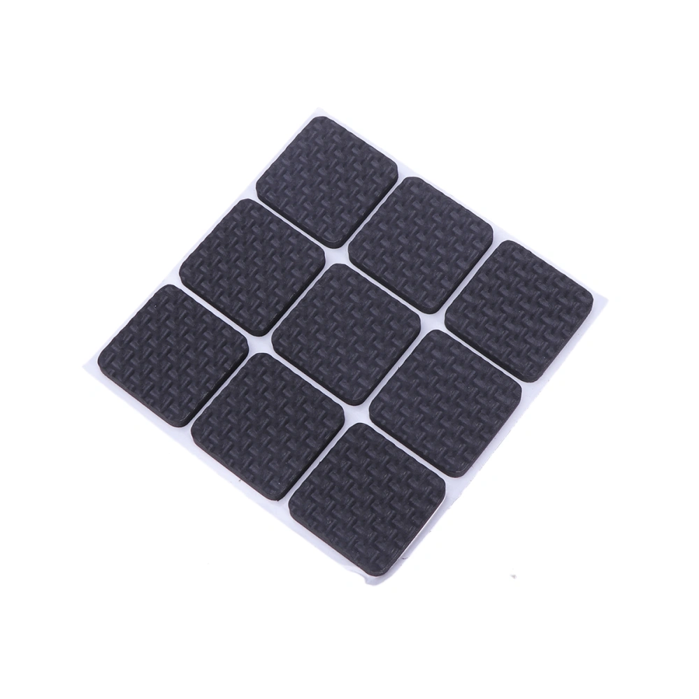 10 Sheets Chair Grippers Stopper Anti-friction and Sound Insulation Furniture Floor Stool Protection Mat Self-adhesive EVA Pads (Black Square)