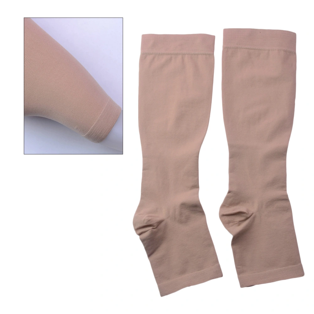 Breathable Leg Sleeves Sun Protection Air Condition Room Leg Warmer Leg Stocking Sleeve for Women Size M (Skin Color)