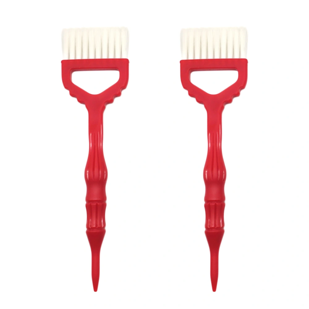 2PCS Hair Coloring Brush Nylon Hair Brush Dyeing Tool Large Size Hair Dye Comb Dyeing Hair Special Single Side Brush Pointed Tail Hair Dye Brush for Salon Home Red Handle+Random Hair Color