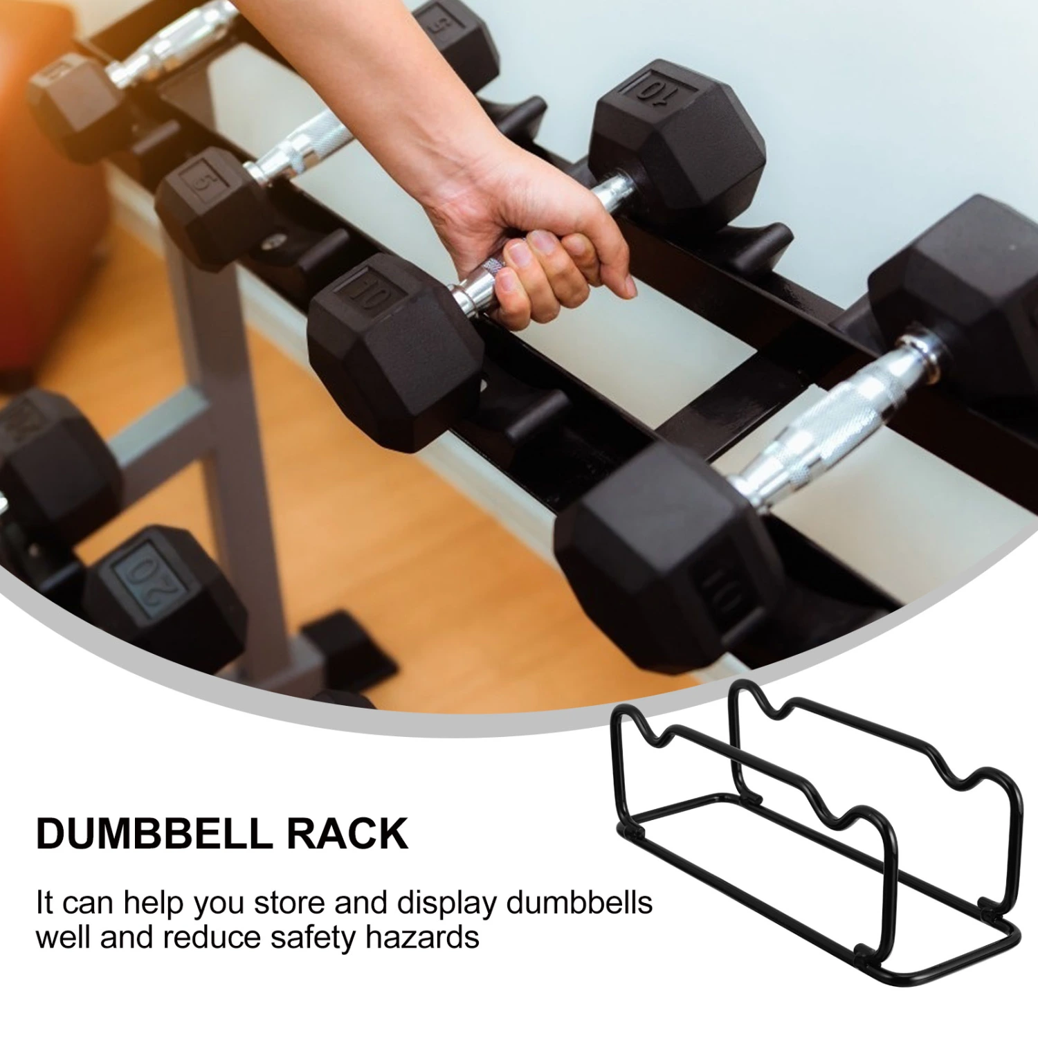 1pc Practical Dumbbell Stand Iron Non-skid Dumbbell Holder Stable Dumbbell Rack