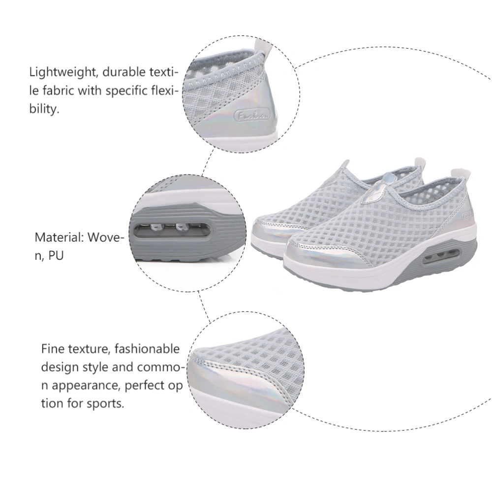 1Pair Women Sports Shoes Breathable Platform Shoes Four-seasons Wearing Shoes