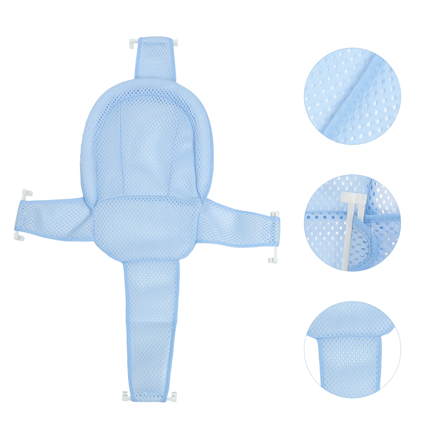 Baby Bath Seat Infant Bathing Support Mat Cushion Adjustable Baby Shower Net