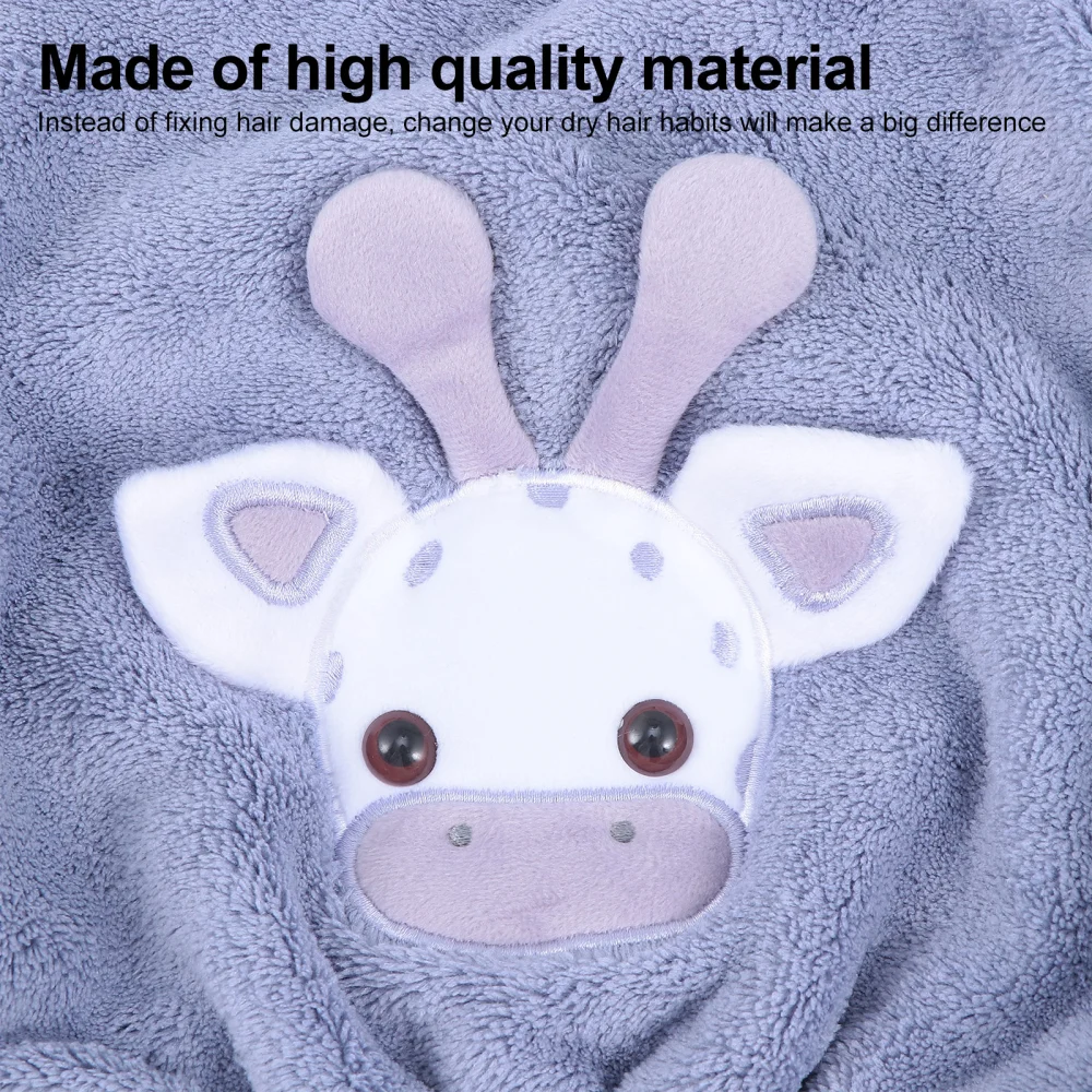 Cartoon Deer Quick Dry Towel Coral Fleece Hair Towel Hair Wrap Bath Towel