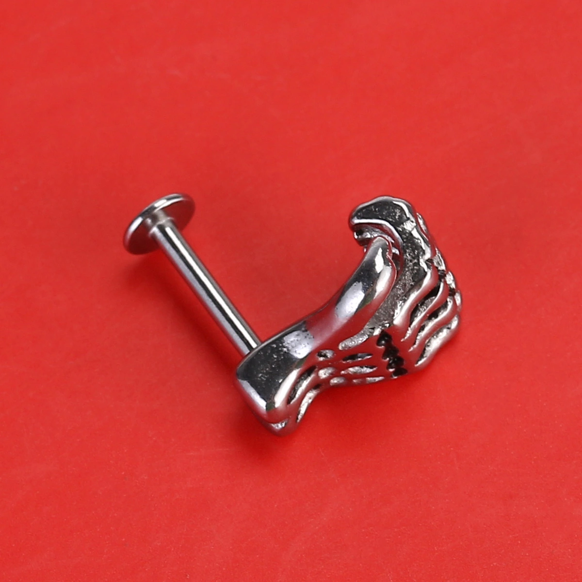 Skeleton Hand Lip Studs Hip-Pop Style Lip Piercing Studs Ring for Decoration
