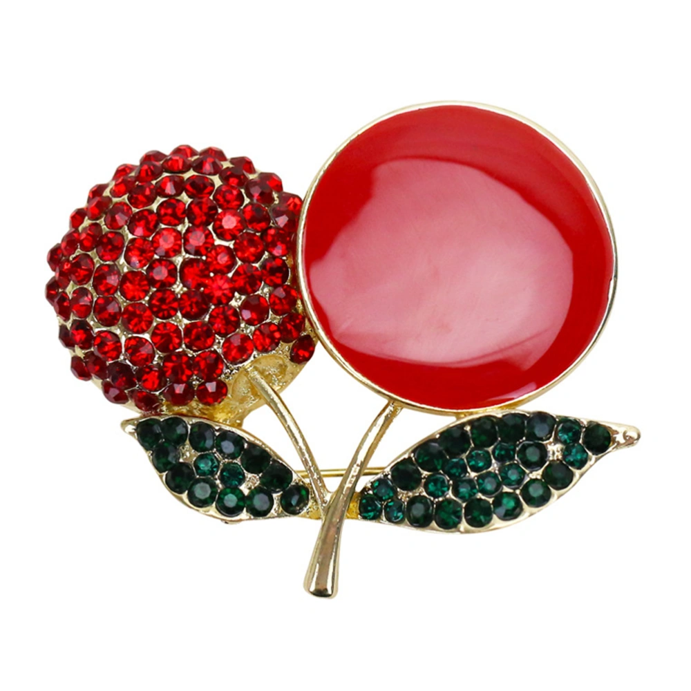 1PC Lovely Cherry Breastpin Creative Women Brooch Unique Brooch Pin Costume Props Decoration Small Gift for Party Banquet