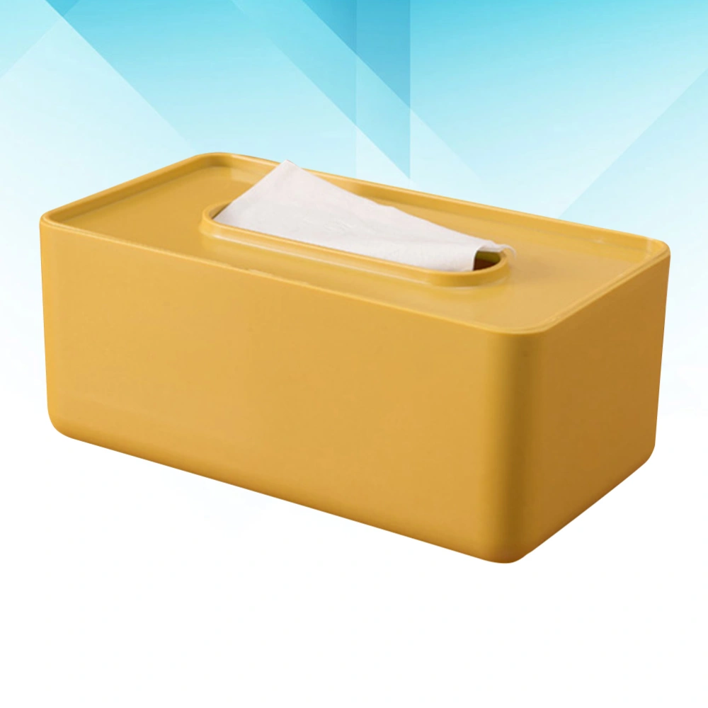 1pc Household Tissue Box Desktop Tissue Container Toilet Waterproof Tissue Box without Tissue (Yellow)