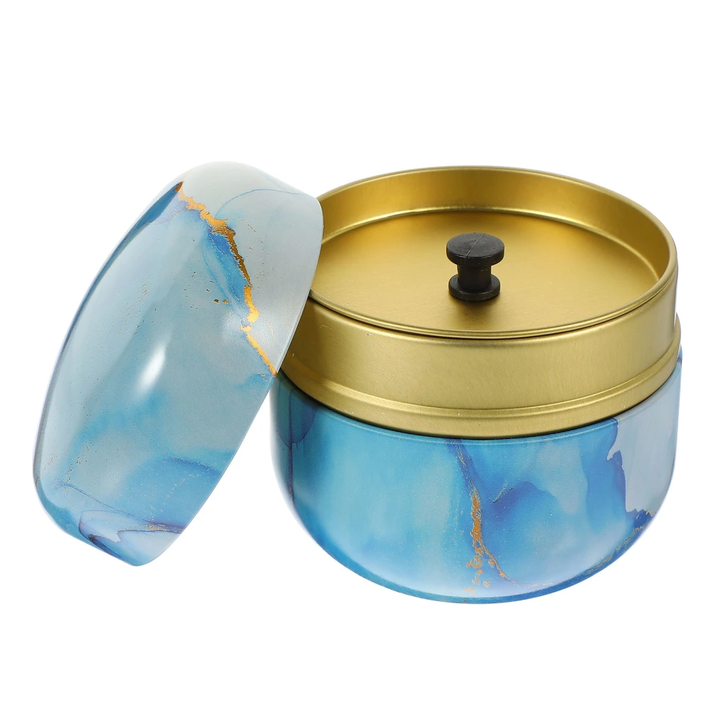 Japanese Style Tea Canister Portable Tea Jar Round Tinplate Canister Face Power Storage Box